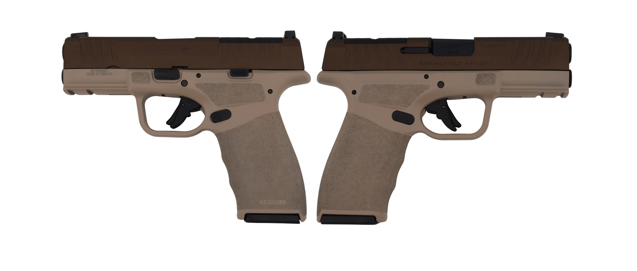 SPRINGFIELD ARMORY HELLCAT PRO 9MM PSTL TWO TONE TAN 1-15RD/1-17RD 3.7"