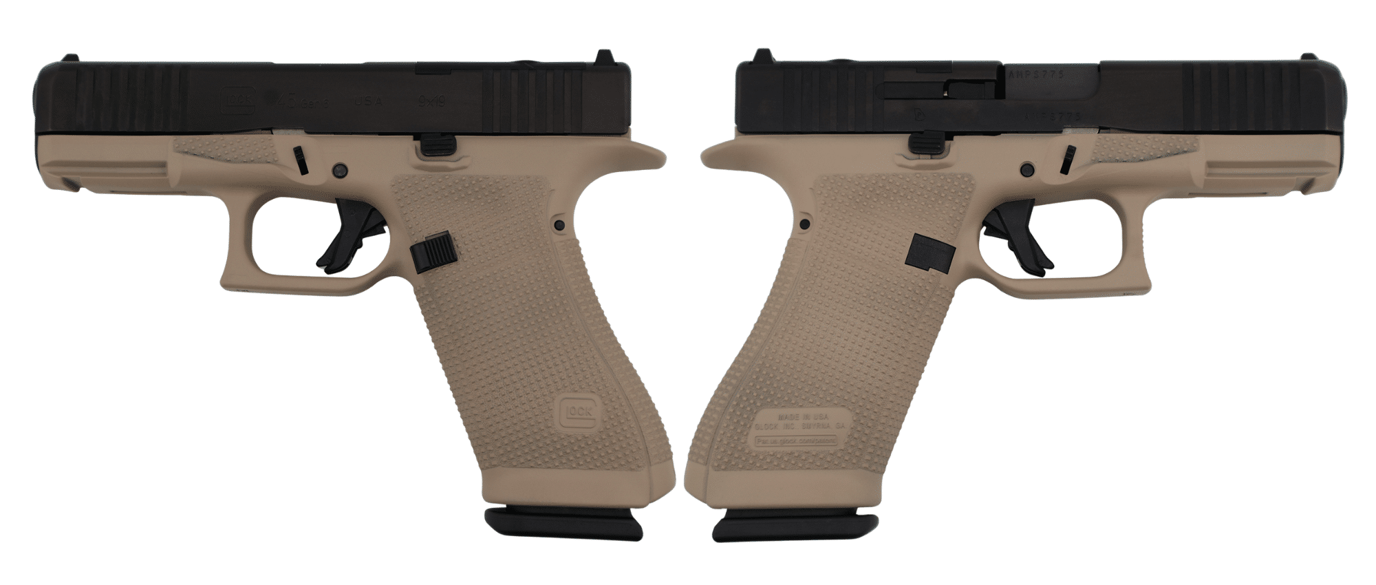 GLOCK 45 GEN6 ORS 9MM PISTOL FDE 4" FXD COMM 3-17RD MAGS