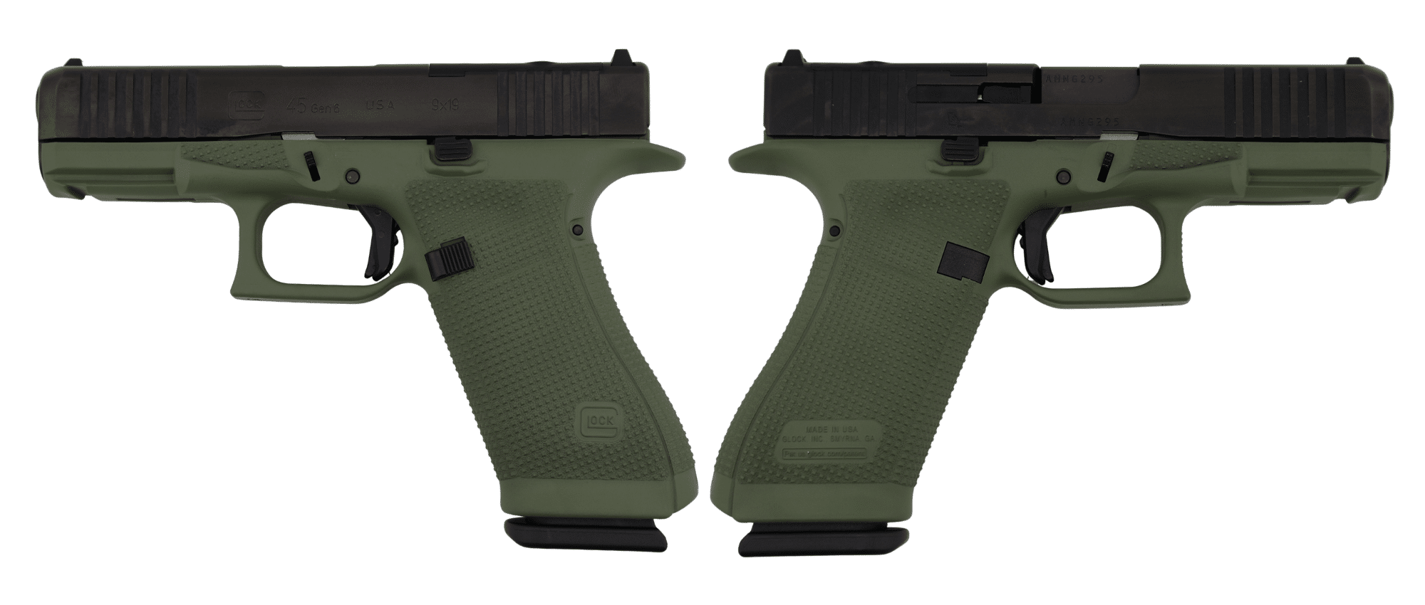 GLOCK 45 GEN6 ORS 9MM PISTOL OD GREEN 4" FXD COMM 3-17RD MAGS